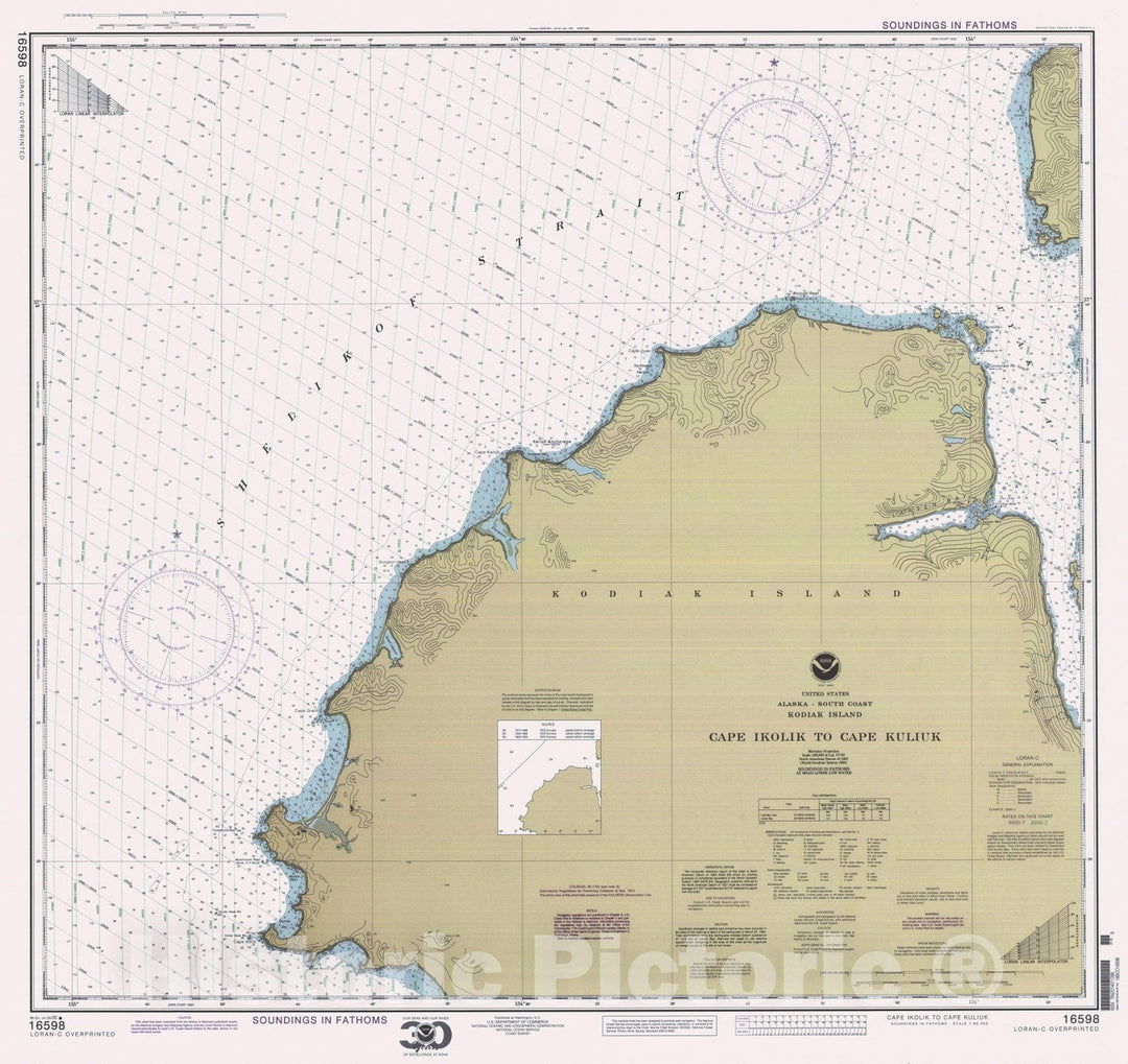 Historic Nautical Map - Cape Ikolik To Cape Kuliuk, AK, 2000 NOAA Chart - Vintage Wall Art