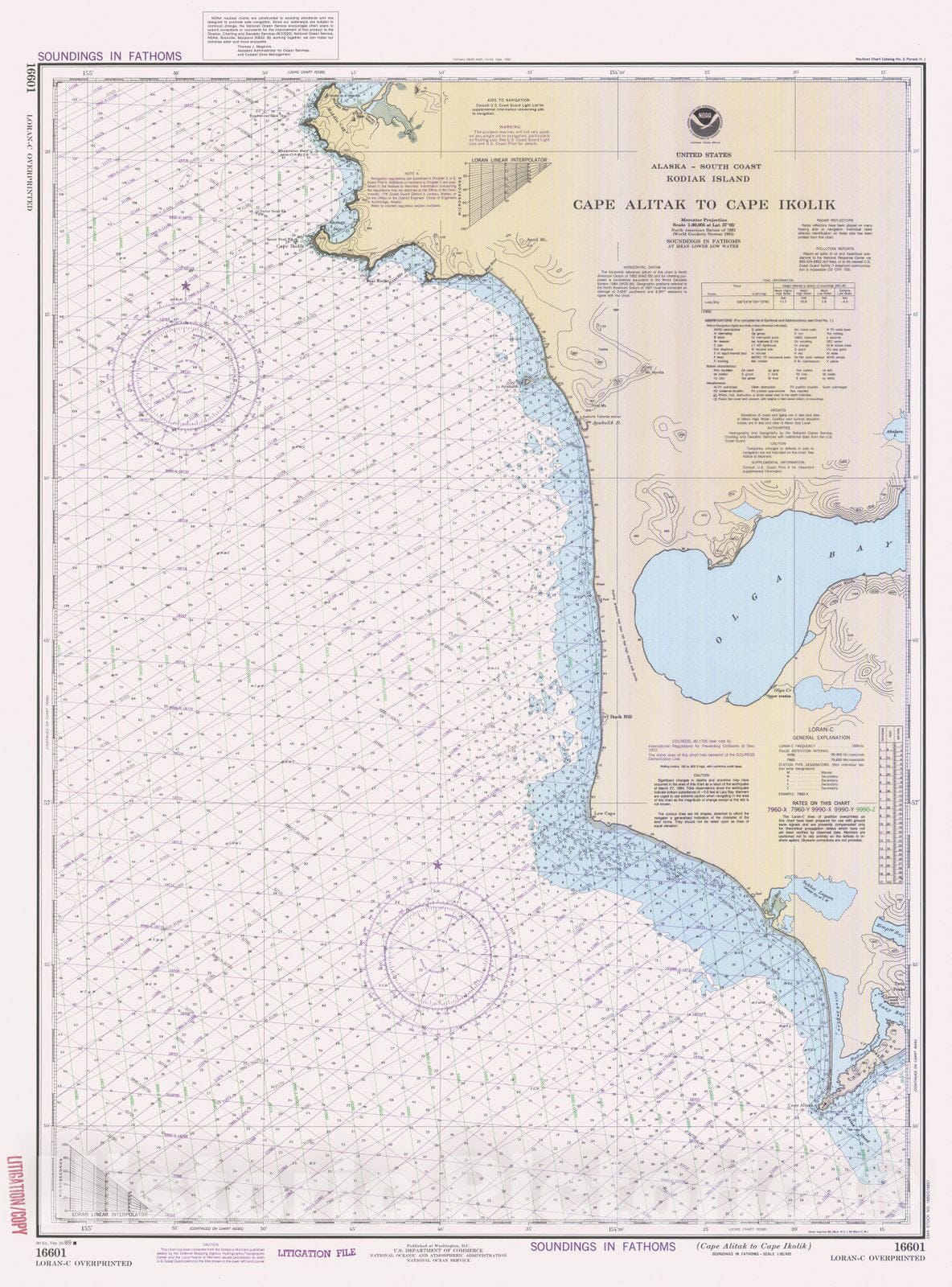 Historic Nautical Map - Cape Alitak To Cape Ikolik, AK, 1989 NOAA Chart - Vintage Wall Art