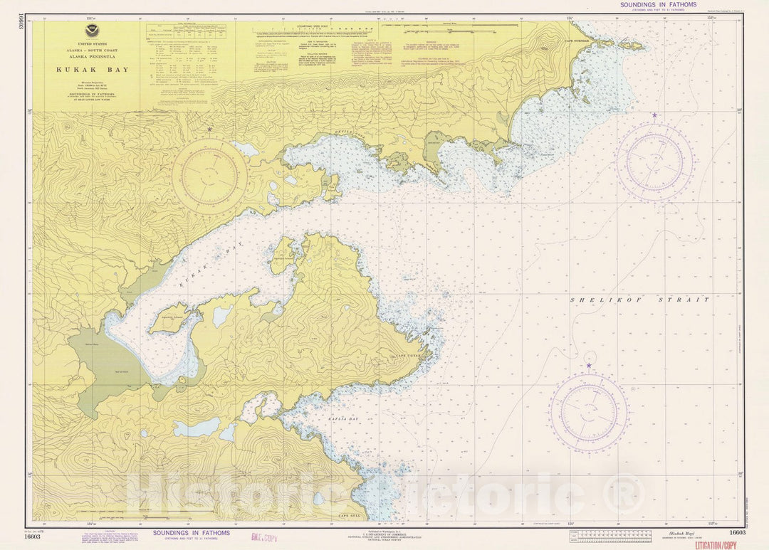 Historic Nautical Map - Kukak Bay, AK, 1978 NOAA Chart - Vintage Wall Art