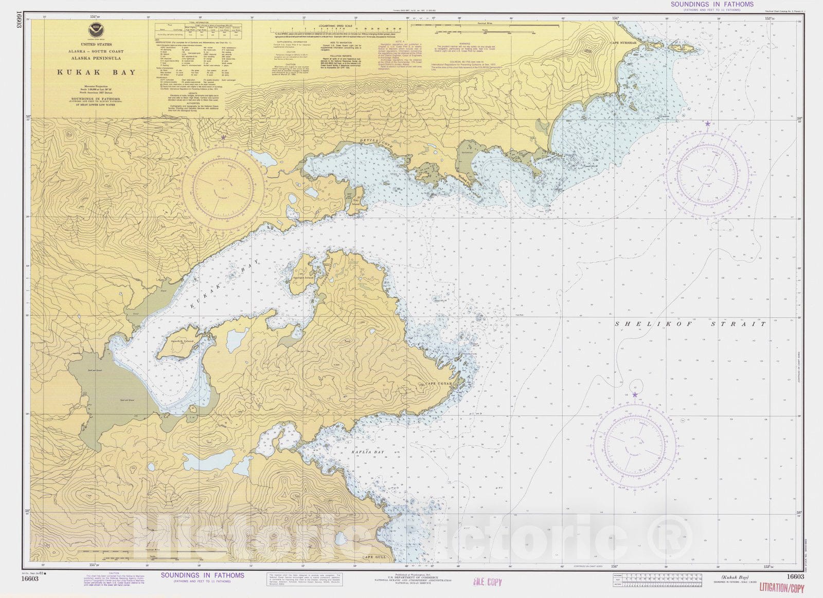 Historic Nautical Map - Kukak Bay, AK, 1983 NOAA Chart - Vintage Wall Art