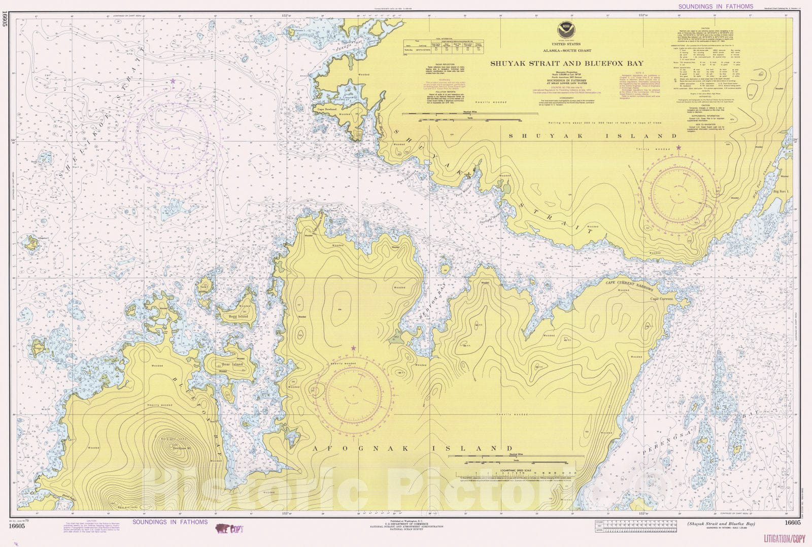 Historic Nautical Map - Shuyak Strait And Bluefox Bay, AK, 1979 NOAA Chart - Vintage Wall Art