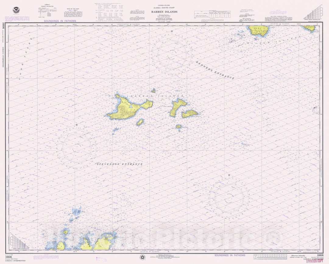 Historic Nautical Map - Barren Islands, AK, 1976 NOAA Chart - Vintage Wall Art