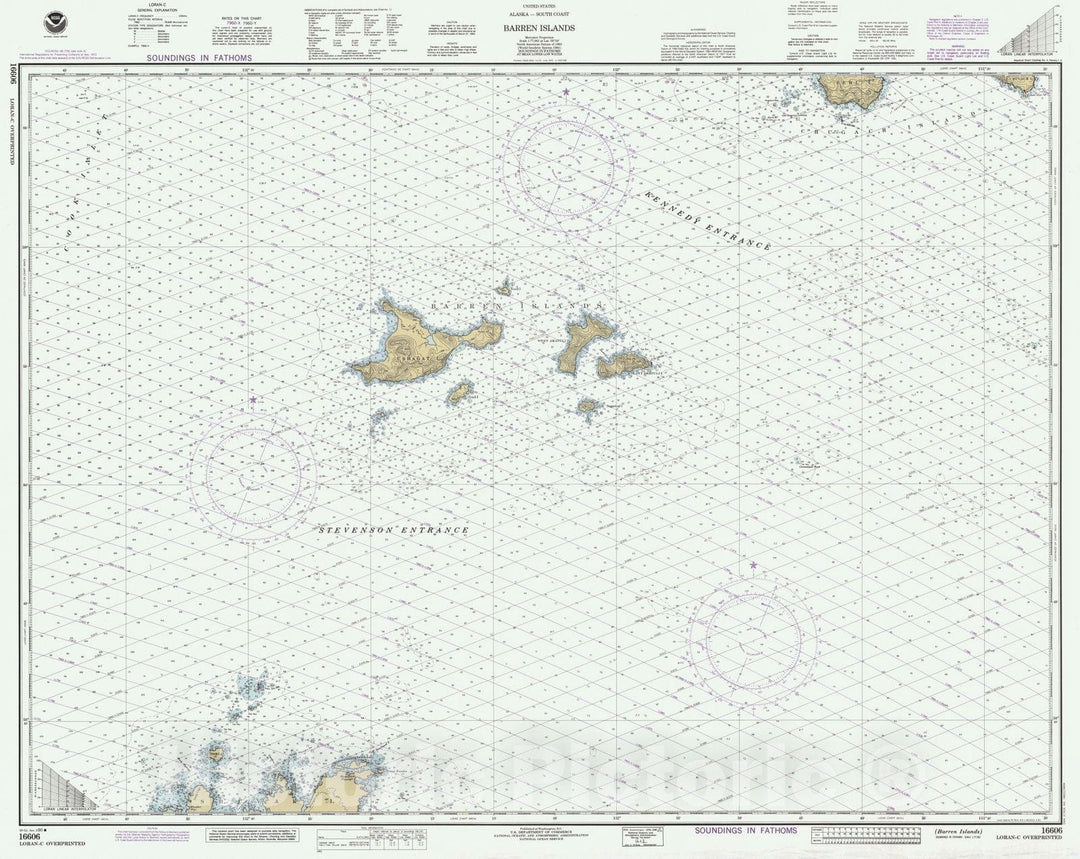 Historic Nautical Map - Barren Islands, AK, 1990 NOAA Chart - Vintage Wall Art