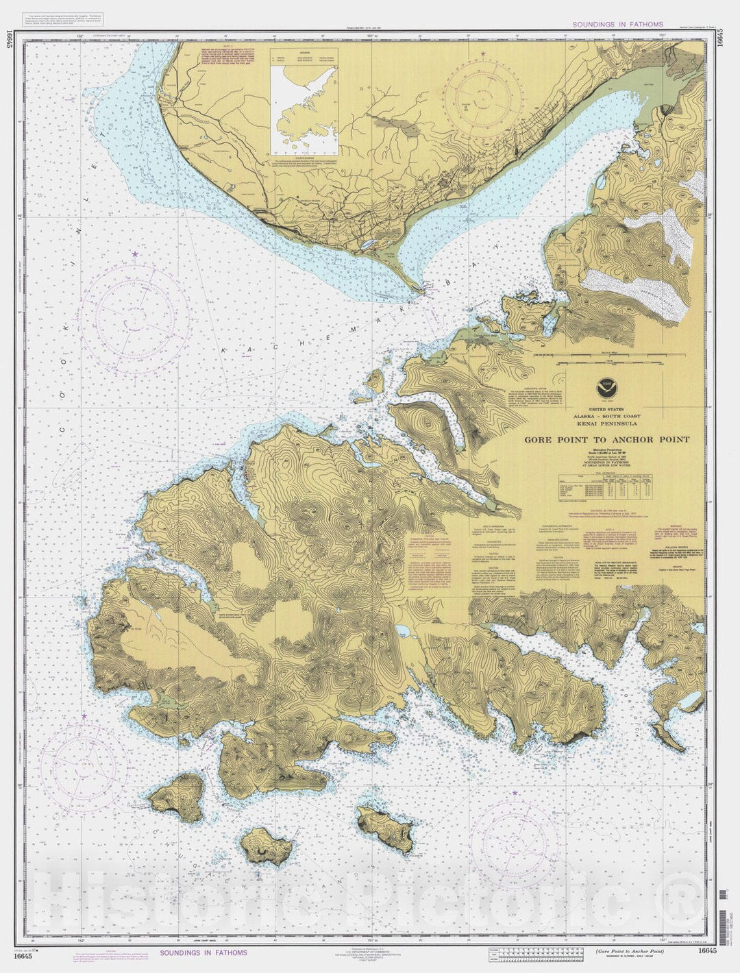 Historic Nautical Map - Gore Point To Anchor Point, AK, 1997 NOAA Chart - Vintage Wall Art