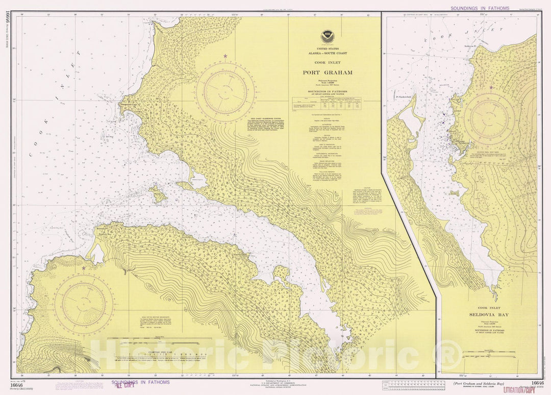 Historic Nautical Map - Port Graham And Seldovia Bay, AK, 1978 NOAA Chart - Vintage Wall Art