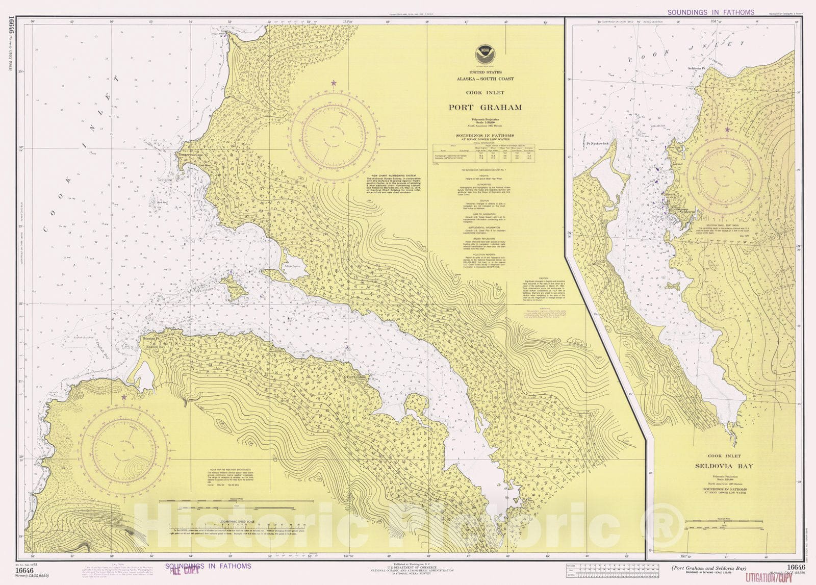 Historic Nautical Map - Port Graham And Seldovia Bay, AK, 1978 NOAA Chart - Vintage Wall Art