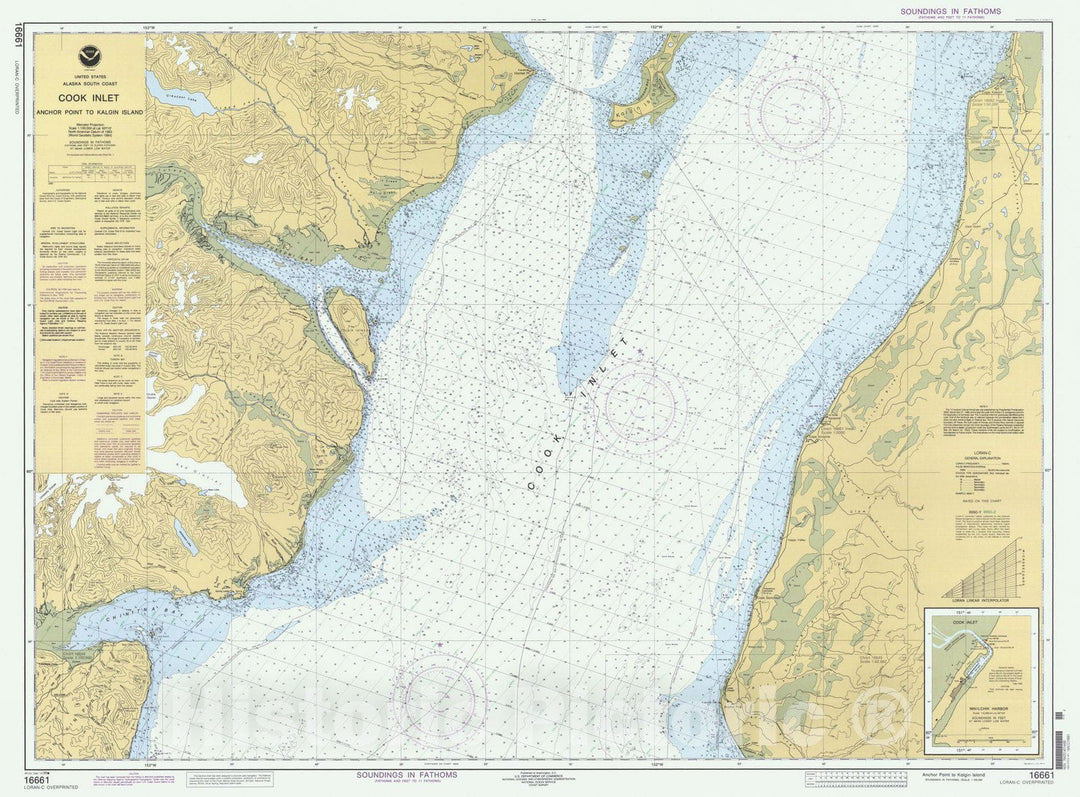 Historic Nautical Map - Anchor Point To Kalgin Island, AK, 1996 NOAA Chart - Vintage Wall Art