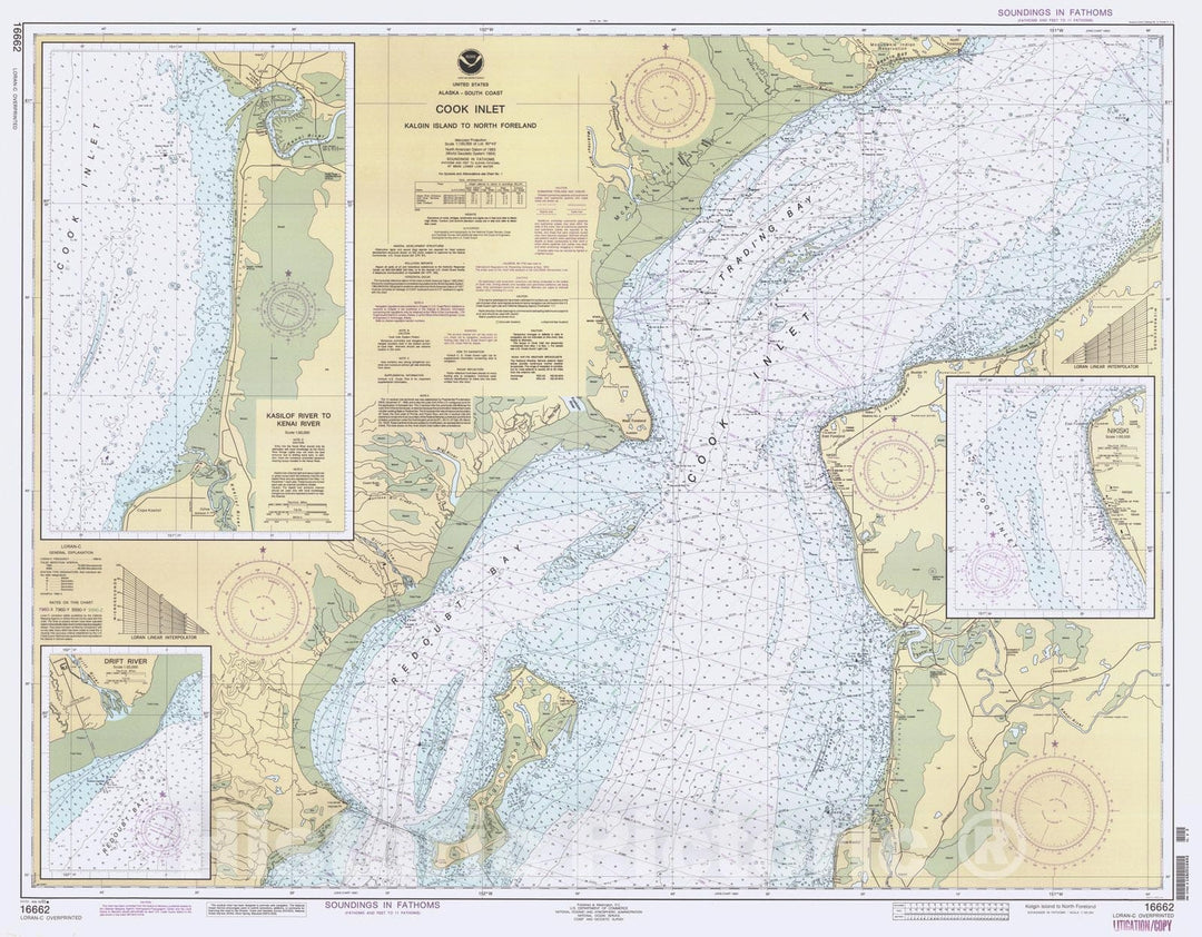 Historic Nautical Map - Kalgin Island To North Foreland, AK, 1993 NOAA Chart - Vintage Wall Art