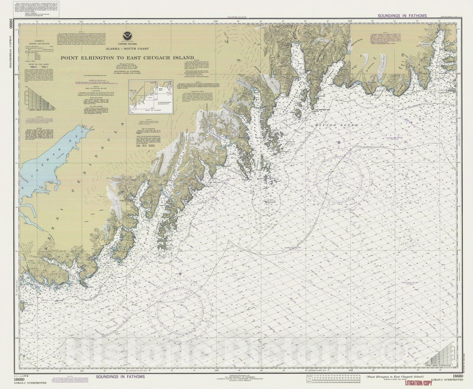 Historic Nautical Map - Point Elrington To East Chugach Island, AK, 1989 NOAA Chart - Vintage Wall Art