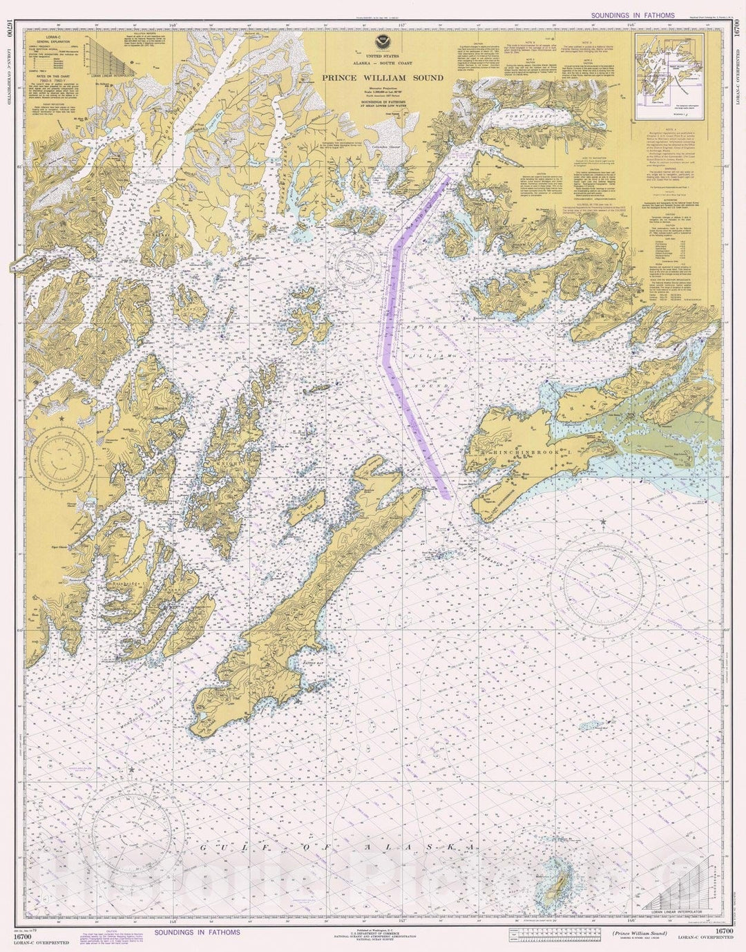 Historic Nautical Map - Prince William Sound, AK, 1979 NOAA Chart - Vintage Wall Art