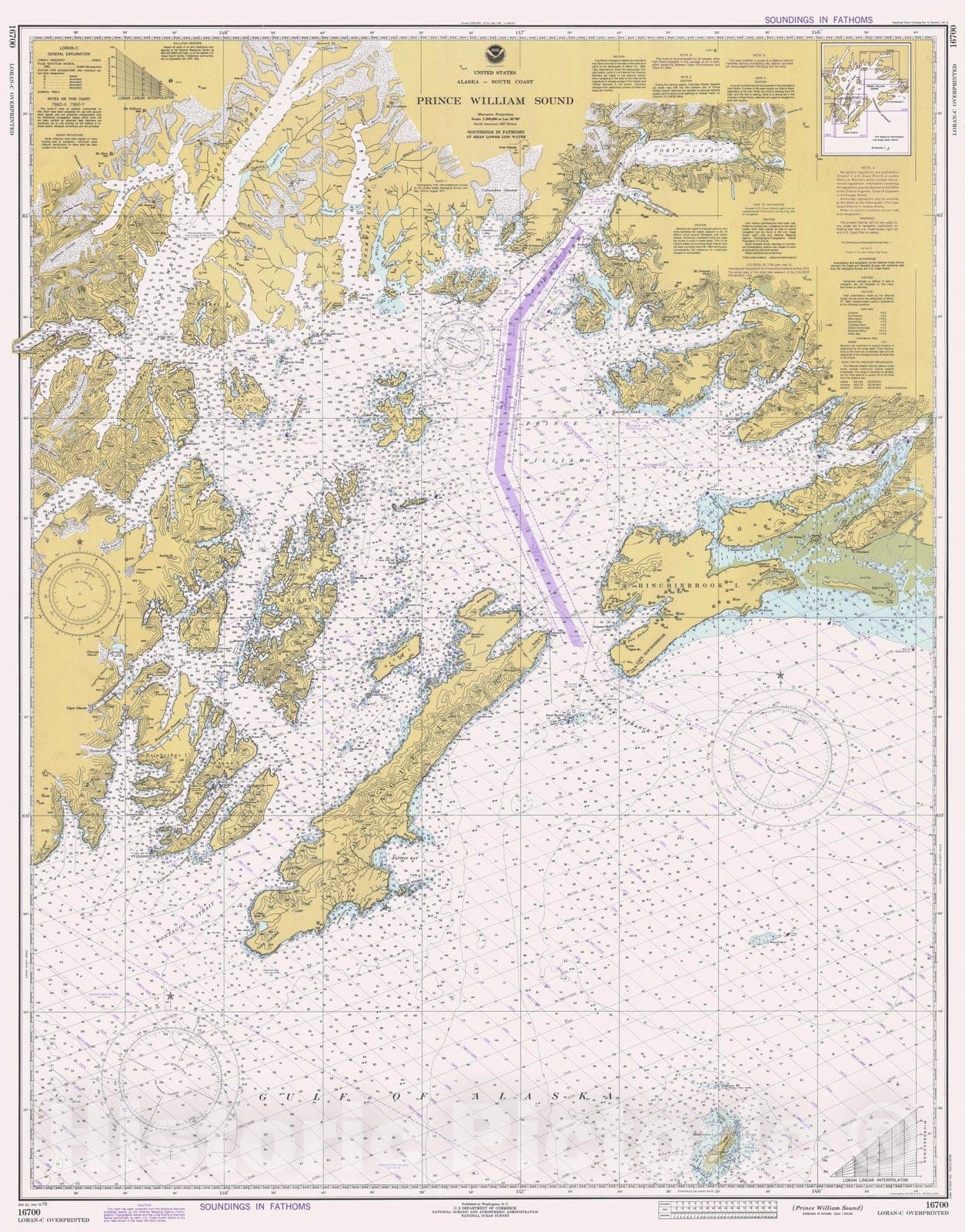 Historic Nautical Map - Prince William Sound, AK, 1979 NOAA Chart - Vintage Wall Art