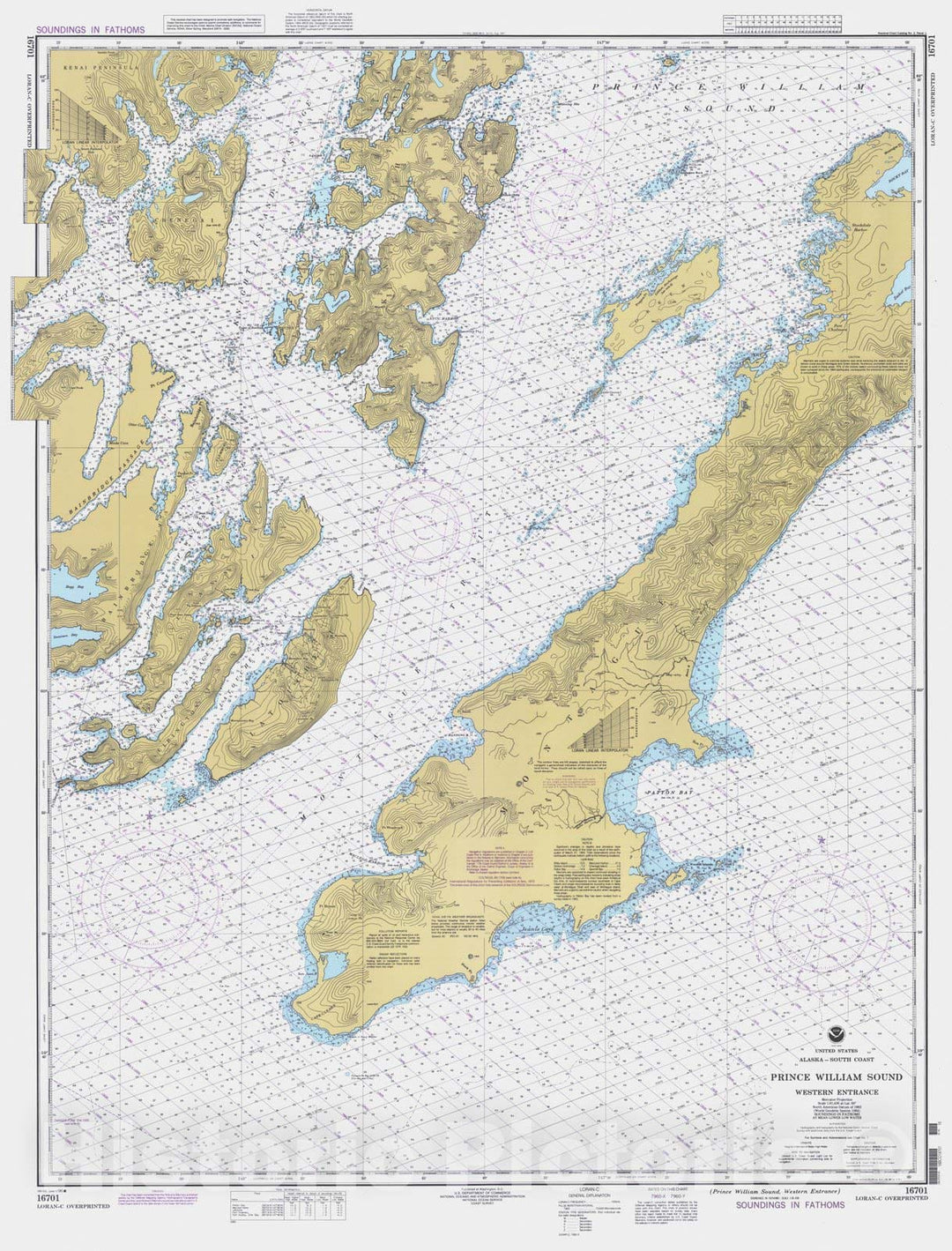 Historic Nautical Map - Prince William Sound Western Entrance, AK, 1996 NOAA Chart - Vintage Wall Art