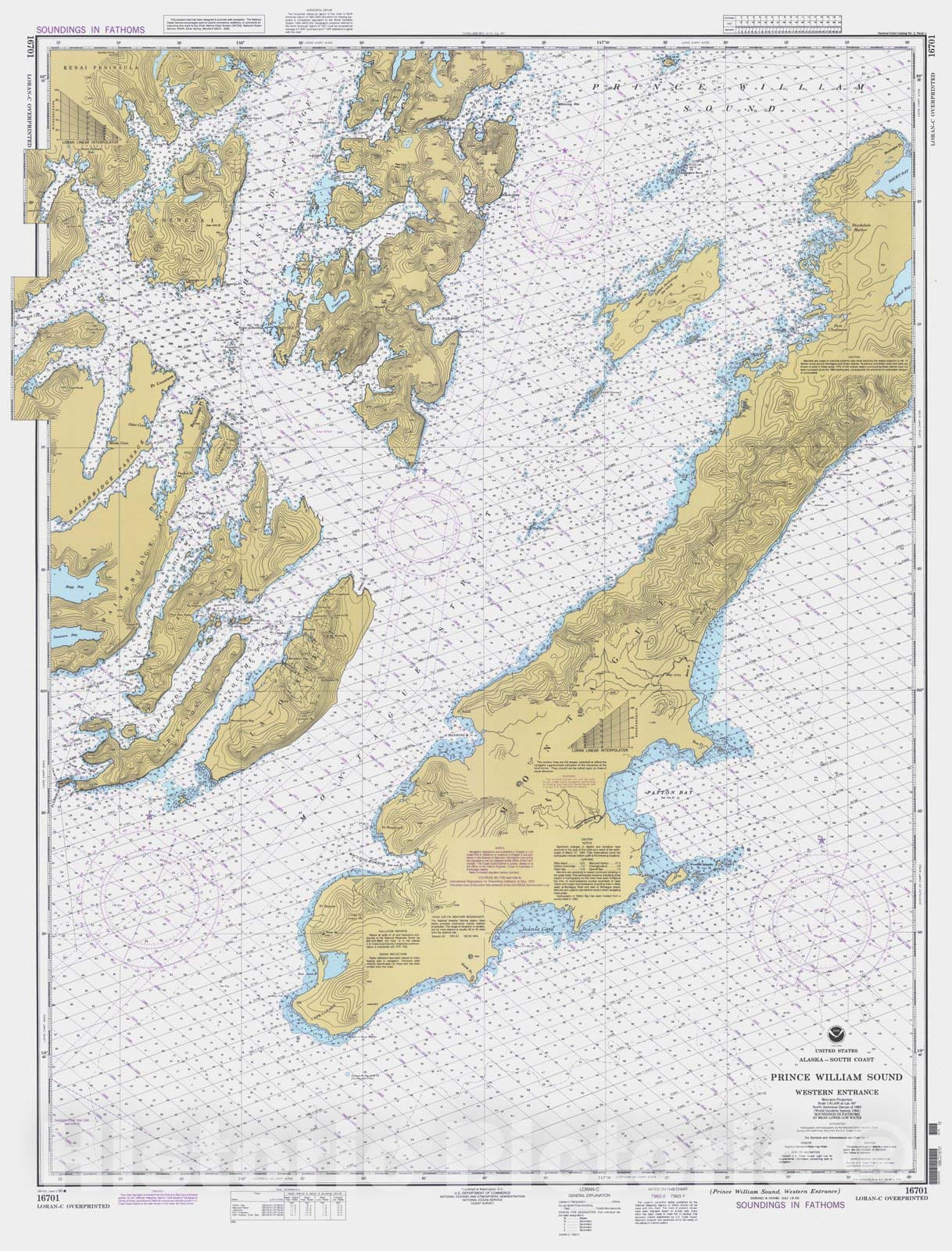 Historic Nautical Map - Prince William Sound Western Entrance, AK, 1996 NOAA Chart - Vintage Wall Art