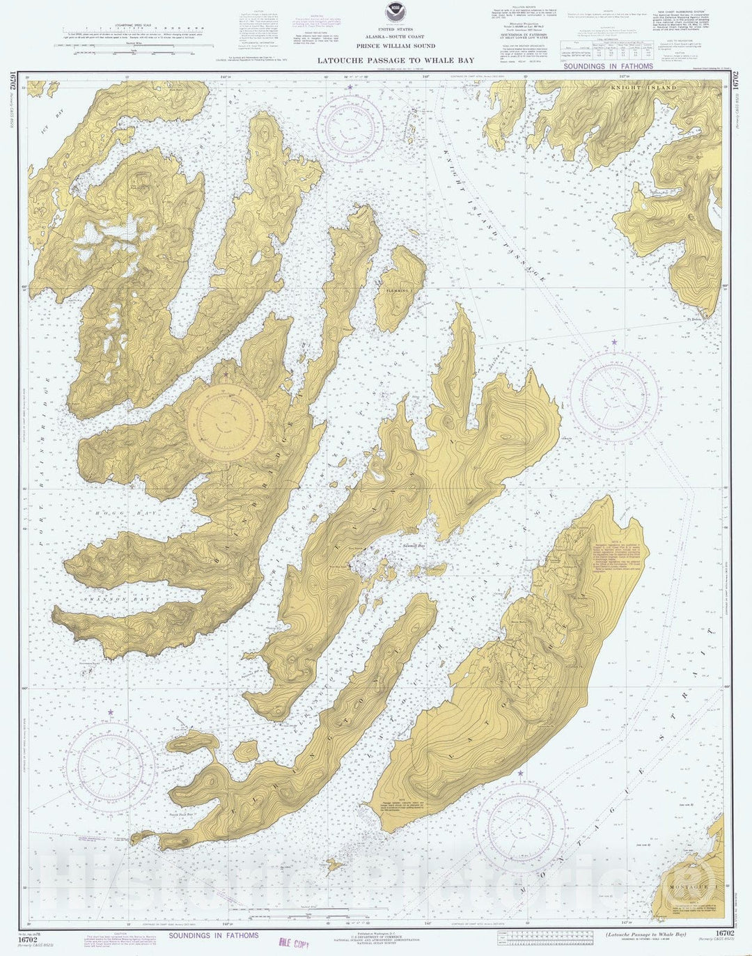Historic Nautical Map - Latouche Passage To Whale Bay, AK, 1978 NOAA Chart - Vintage Wall Art