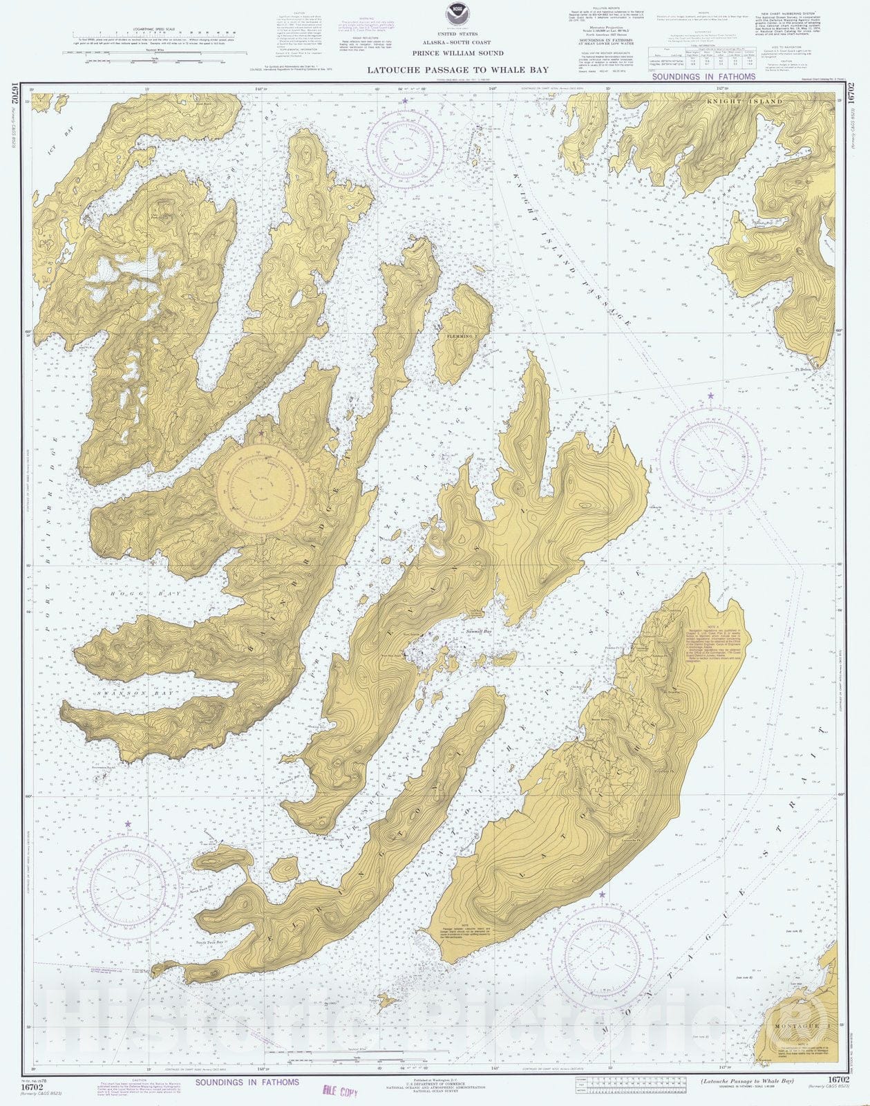 Historic Nautical Map - Latouche Passage To Whale Bay, AK, 1978 NOAA Chart - Vintage Wall Art