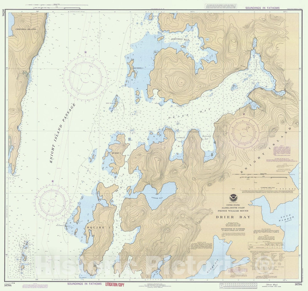 Historic Nautical Map - Drier Bay, AK, 1990 NOAA Chart - Vintage Wall Art