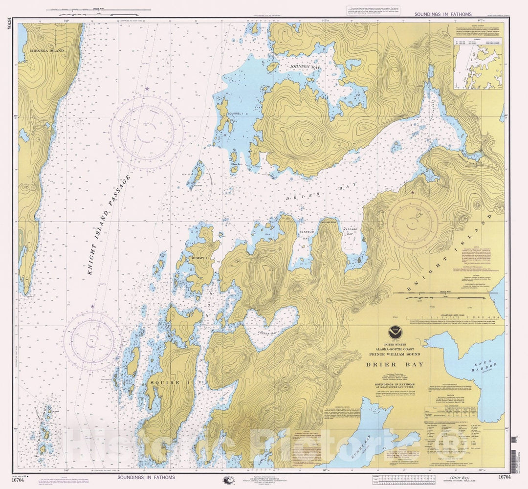 Historic Nautical Map - Drier Bay, AK, 1998 NOAA Chart - Vintage Wall Art