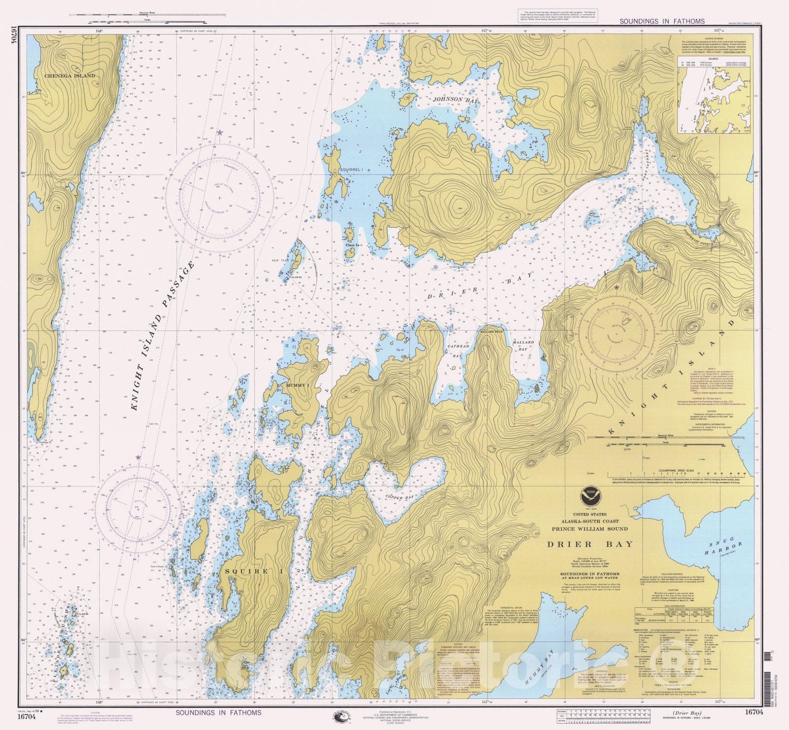 Historic Nautical Map - Drier Bay, AK, 1998 NOAA Chart - Vintage Wall Art