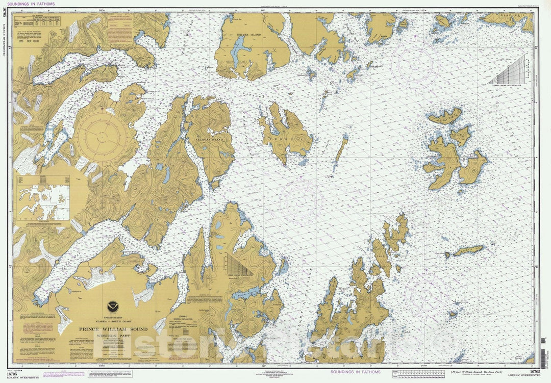Historic Nautical Map - Prince William Sound Western Part, AK, 1996 NOAA Chart - Vintage Wall Art