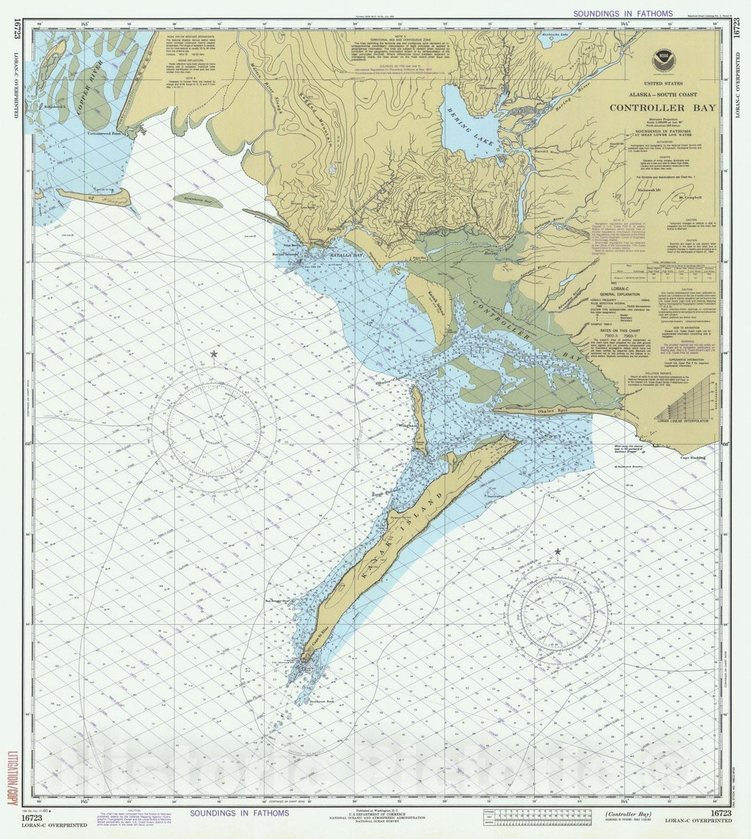 Historic Nautical Map - Controller Bay, AK, 1980 NOAA Chart - Vintage Wall Art