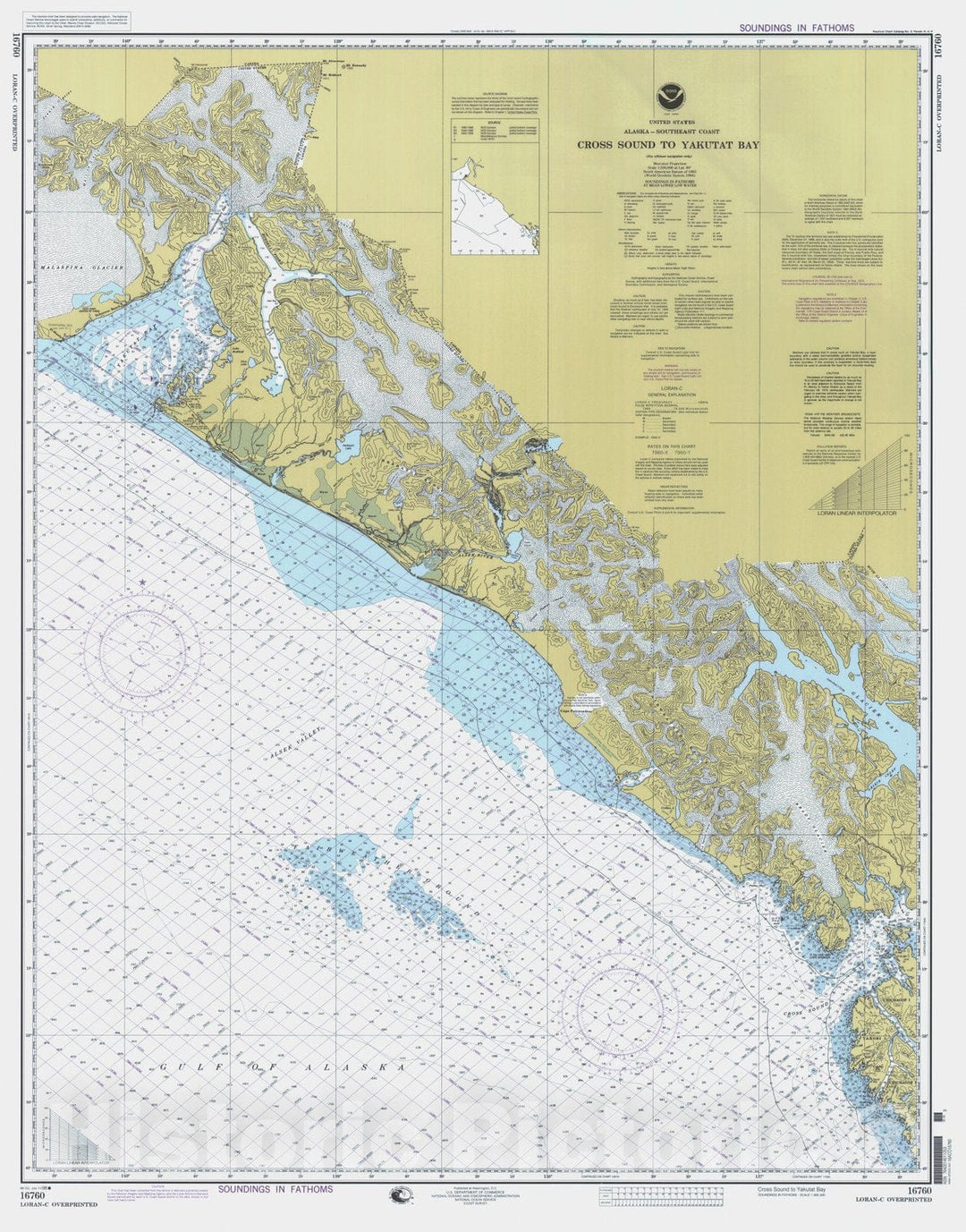 Historic Nautical Map - Cross Sound To Yakutat Bay, AK, 1998 NOAA Chart - Vintage Wall Art