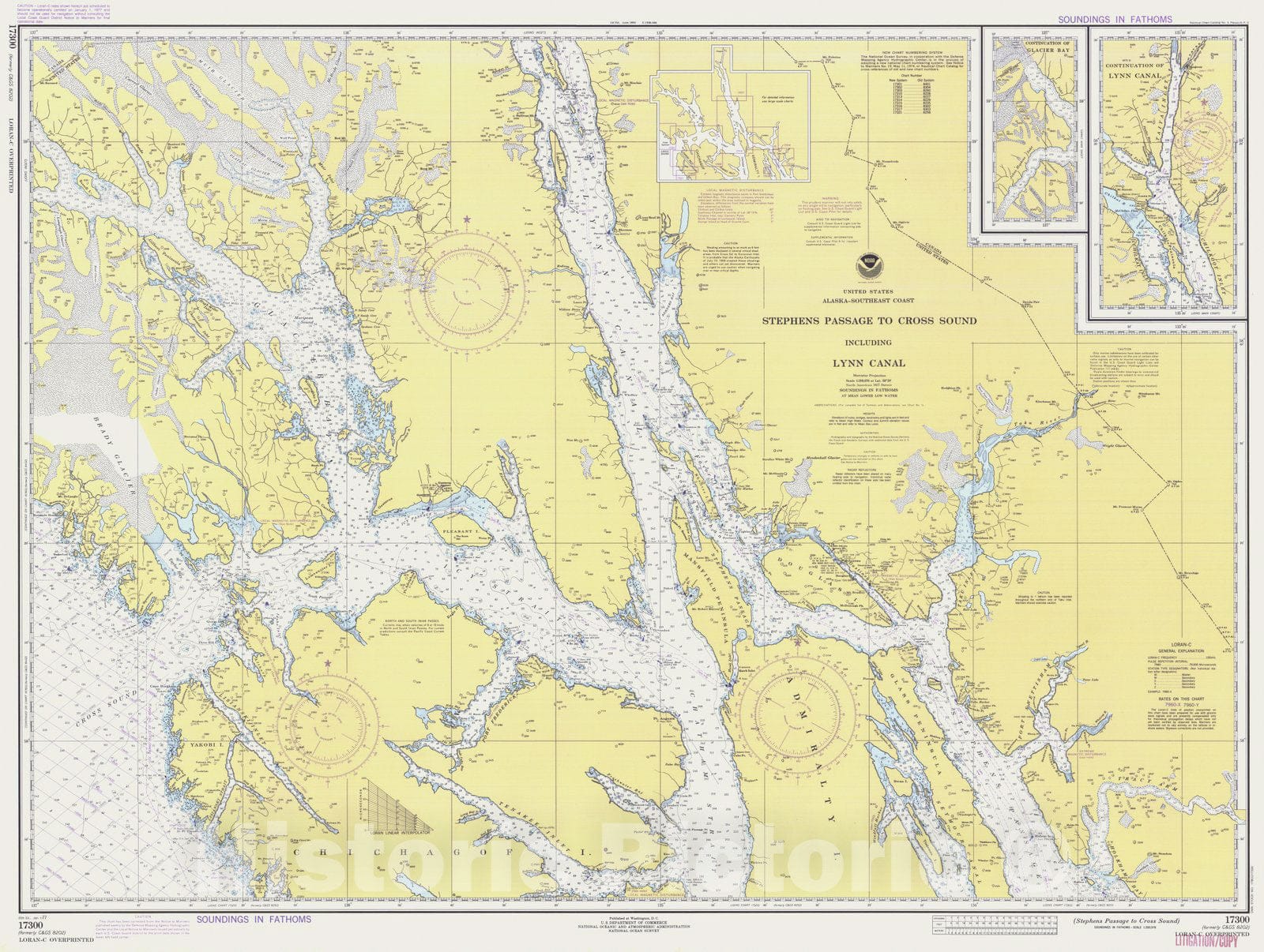 Historic Nautical Map - Stephens Passage To Cross Sound, AK, 1977 NOAA Chart - Vintage Wall Art