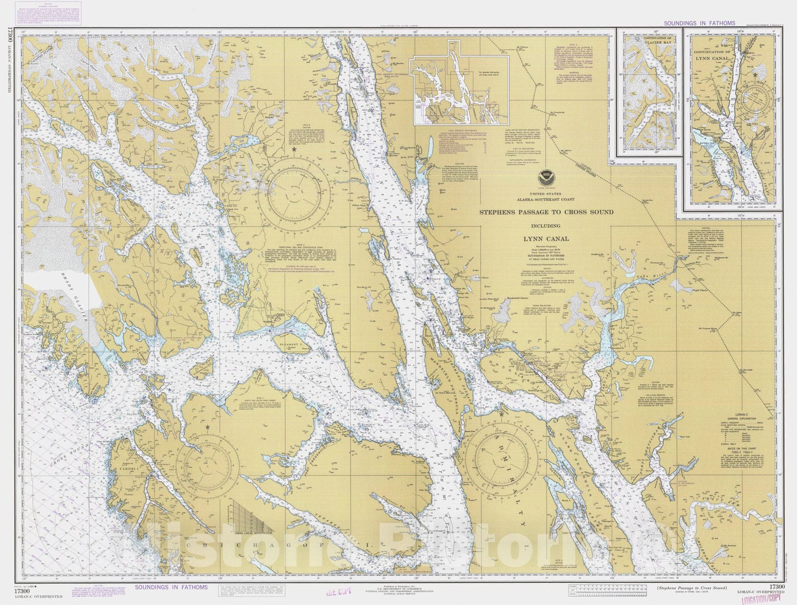 Historic Nautical Map - Stephens Passage To Cross Sound, AK, 1984 NOAA Chart - Vintage Wall Art