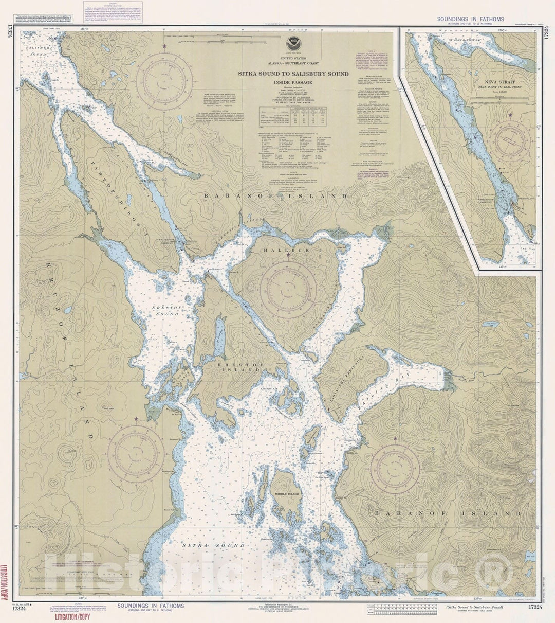Historic Nautical Map - Sitka Sound To Salisbury Sound, AK, 1989 NOAA Chart - Vintage Wall Art