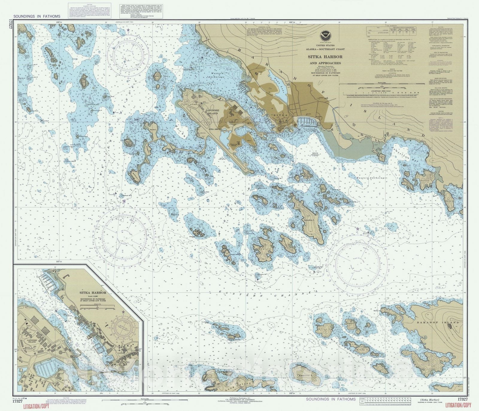 Historic Nautical Map - Sitka Harbor, AK, 1989 NOAA Chart - Vintage Wall Art