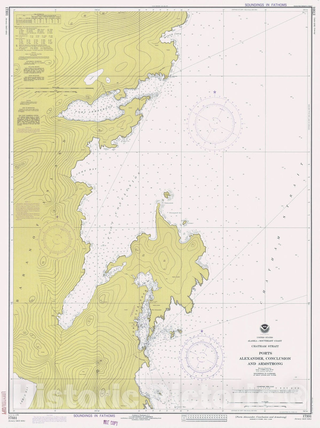 Historic Nautical Map - Ports Alexander Conclusion And Armstrong, AK, 1978 NOAA Chart - Vintage Wall Art