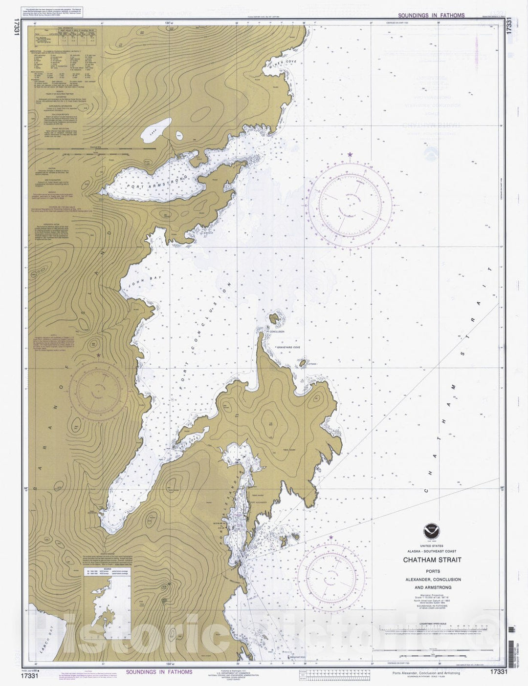 Historic Nautical Map - Ports Alexander Conclusion And Armstrong, AK, 1999 NOAA Chart - Vintage Wall Art