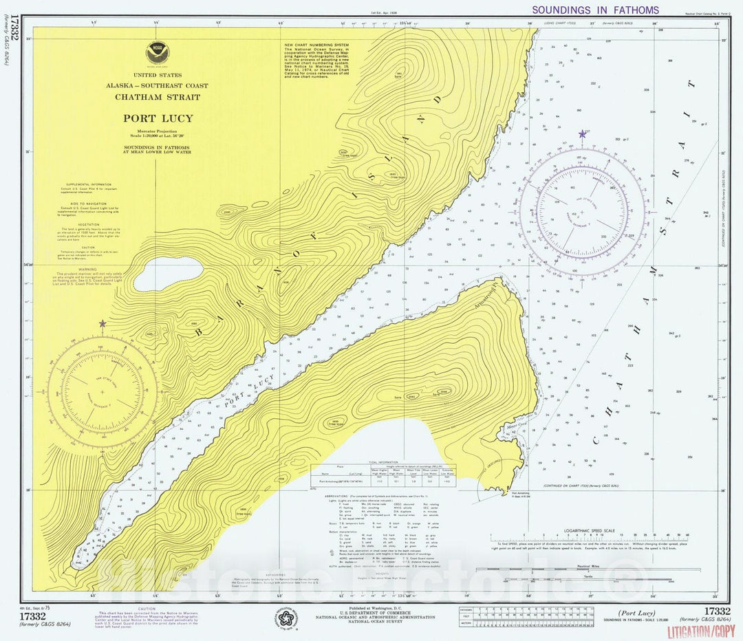 Historic Nautical Map - Port Lucy, AK, 1975 NOAA Chart - Vintage Wall Art
