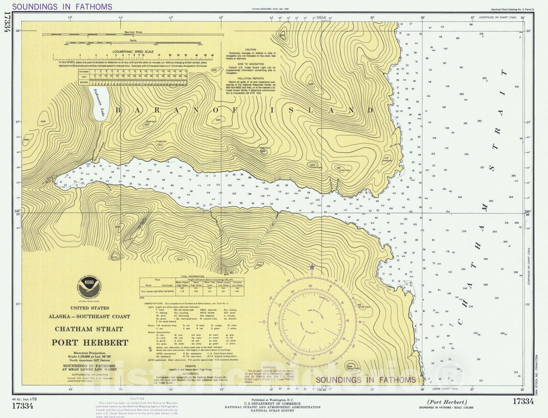 Historic Nautical Map - Port Herbert, AK, 1978 NOAA Chart - Vintage Wall Art