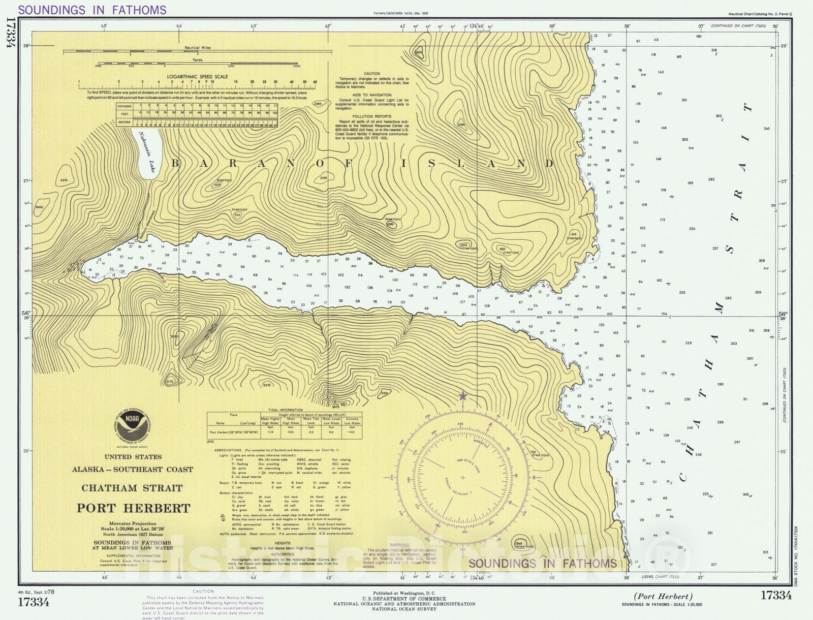 Historic Nautical Map - Port Herbert, AK, 1978 NOAA Chart - Vintage Wall Art