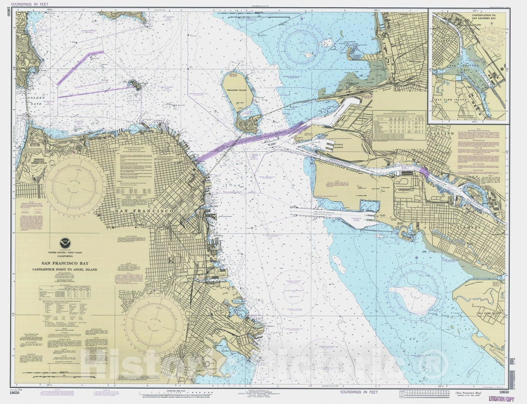 Historic Nautical Map - San Francisco Bay, CA, 1994 NOAA Chart - Vintage Wall Art
