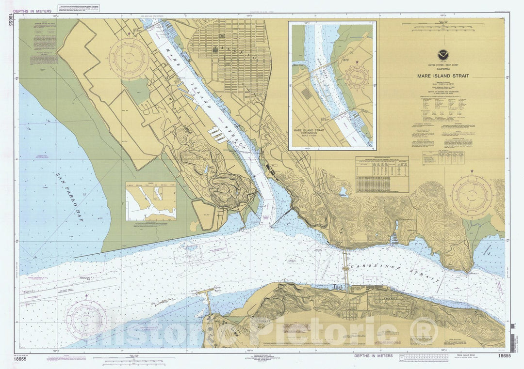 Historic Nautical Map - Mare Island Strait, CA, 1996 NOAA Chart - Vintage Wall Art