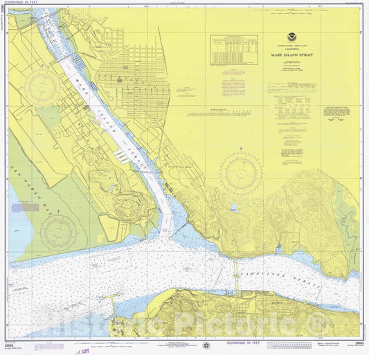 Historic Nautical Map - Mare Island Strait, CA, 1976 NOAA Chart - Vintage Wall Art