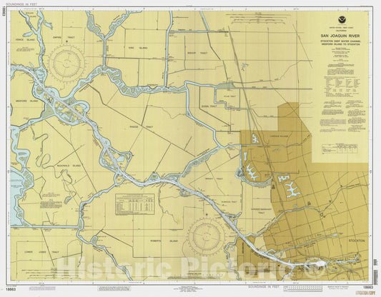Historic Nautical Map - Medford Island To Stockton, CA, 1992 NOAA Chart - Vintage Wall Art