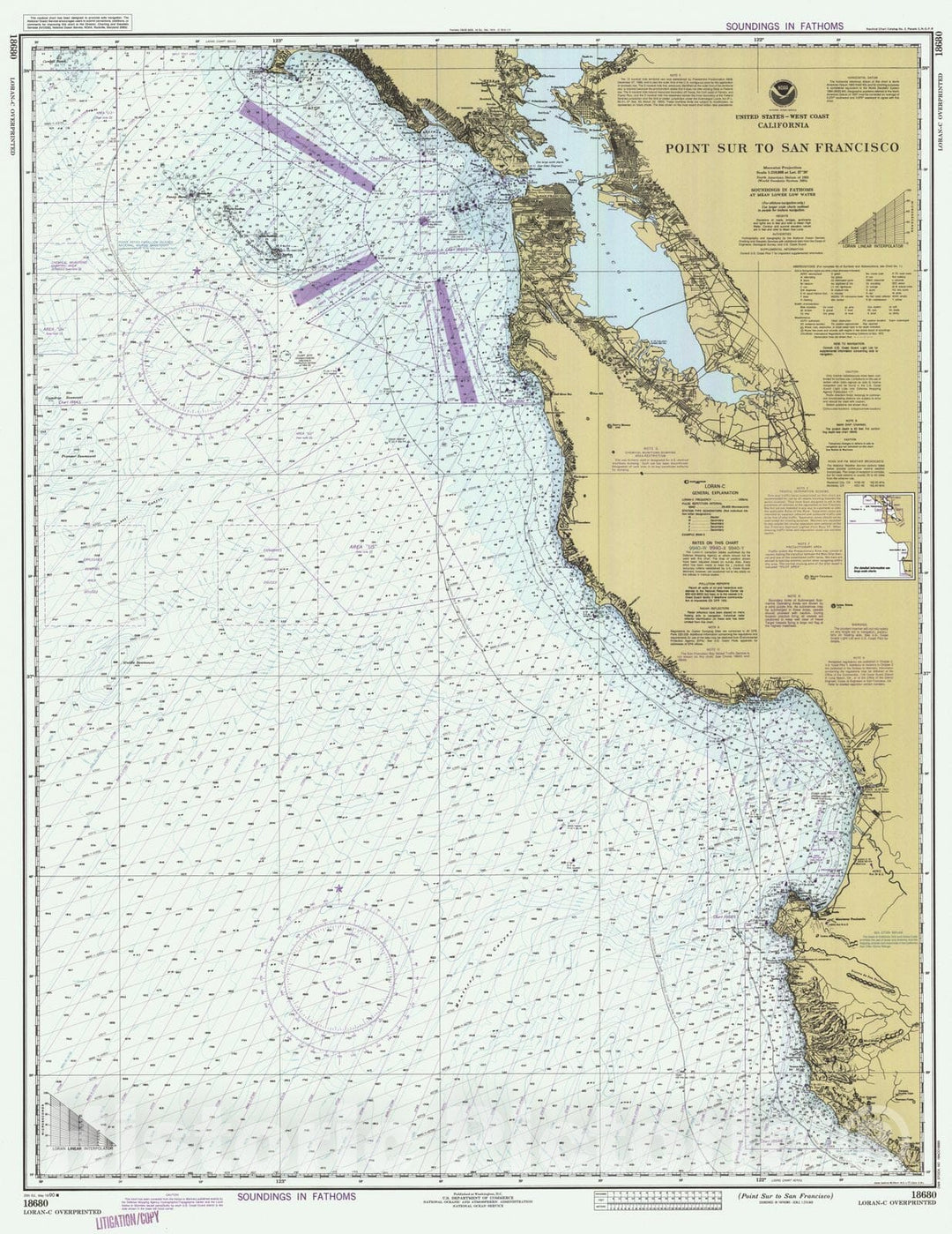 Historic Nautical Map - Point Sur To San Francisco, CA, 1990 NOAA Chart - Vintage Wall Art