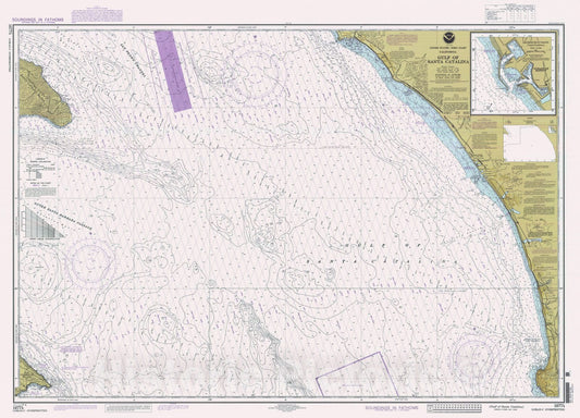 Historic Nautical Map - Gulf Of Santa Catalina, CA, 1997 NOAA Chart - Vintage Wall Art