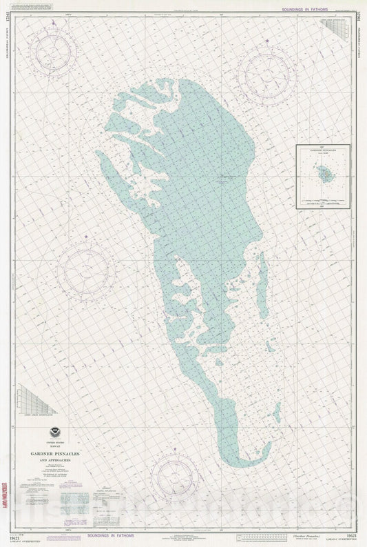 Historic Nautical Map - Gardner Pinnacles, HI, 1989 NOAA Chart - Vintage Wall Art