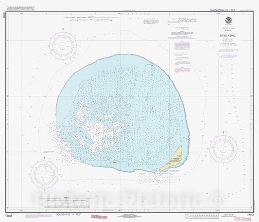 Historic Nautical Map - Kure Atoll, HI, 1990 NOAA Chart - Vintage Wall Art