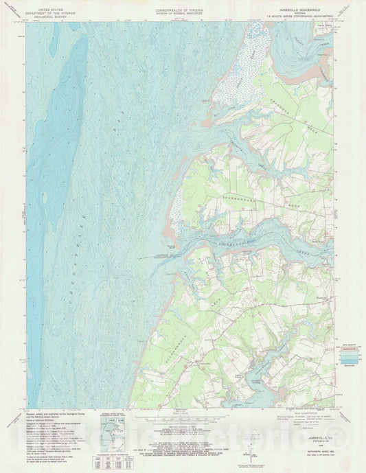Historic Nautical Map - Jamesville, VA, 1968 NOAA Topographic Bathymetric Historic Nautical Map - Vintage Wall Art