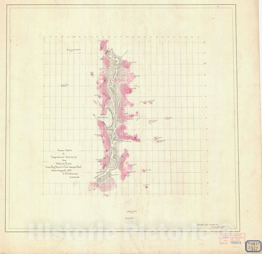 Historic Nautical Map - Progress Sketch Of Topographical Survey Of The Stikine River From Big Bend To Ten League Post, AK, 1893 NOAA Topographic - Vintage Wall Art