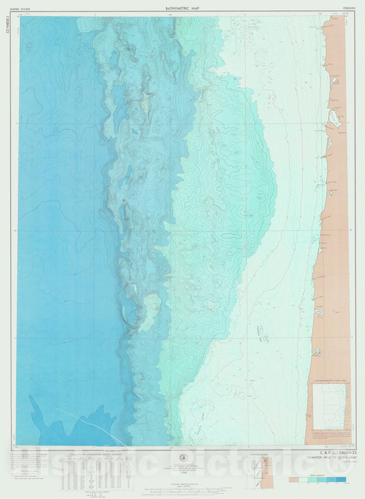 Historic Nautical Map - Tillamook Head To Heceta Head, OR, 1968 NOAA Bathymetric Historic Nautical Map - Vintage Wall Art