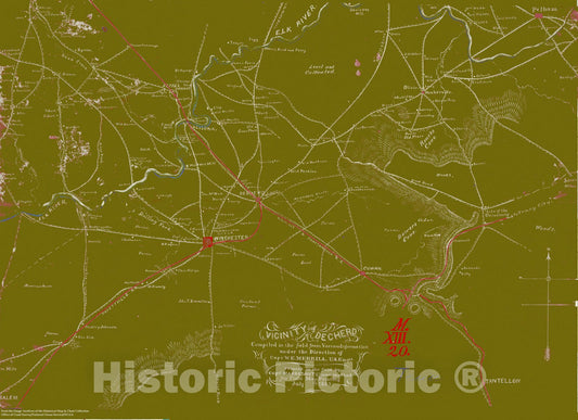 Historic Nautical Map - Vicinity Of Decherd, TN, 1863 Civil War Historic Nautical Map - Vintage Wall Art