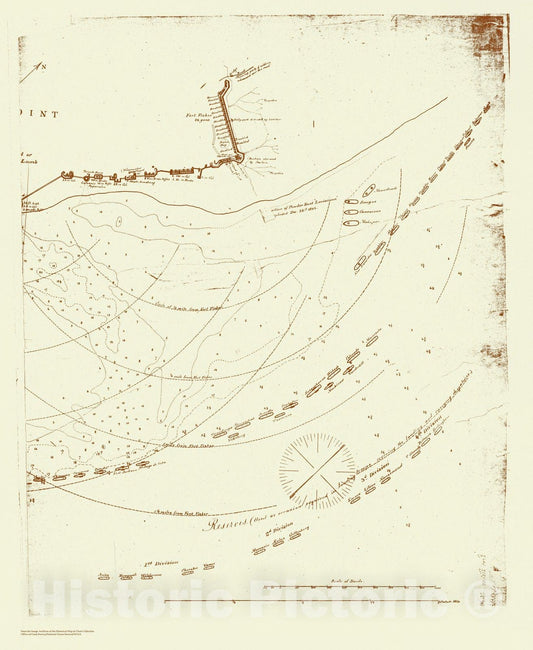 Historic Nautical Map - Plan Of Final Attack On Fort Fisher (Right Side), NC, 1890 Civil War Historic Nautical Map - Vintage Wall Art