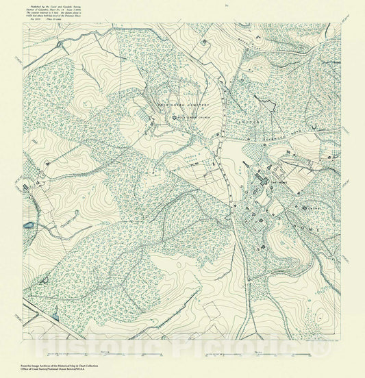 Historic Nautical Map - Topographic Map Of Washington And Vicinity, Sheet 14, DC, 1888 NOAA Topographic - Vintage Wall Art