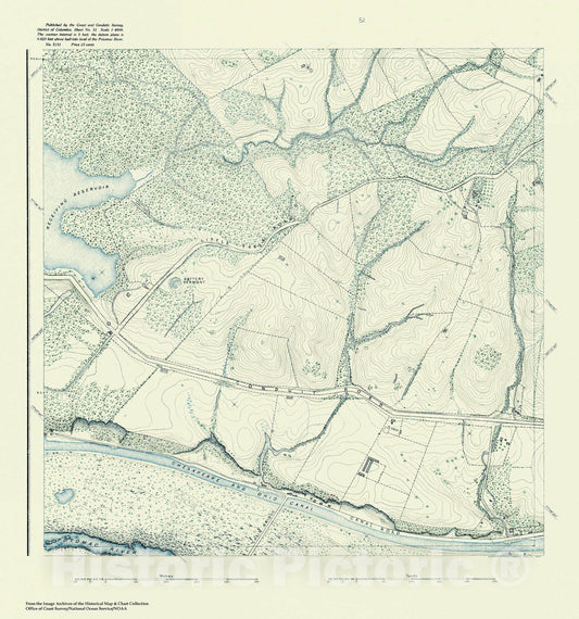 Historic Nautical Map - Topographic Map Of Washington And Vicinity, Sheet 51, DC, 1888 NOAA Topographic - Vintage Wall Art