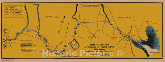 Historic Nautical Map - State Of New York Department Of Public Works Erie Canal, NY, 1923 NOAA Chart - Vintage Wall Art, v12